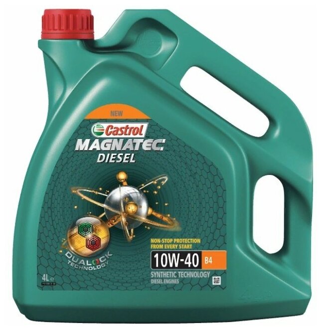 Полусинтетическое моторное масло Castrol Magnatec Diesel 10W-40 B4 DUALOCK, 4 л