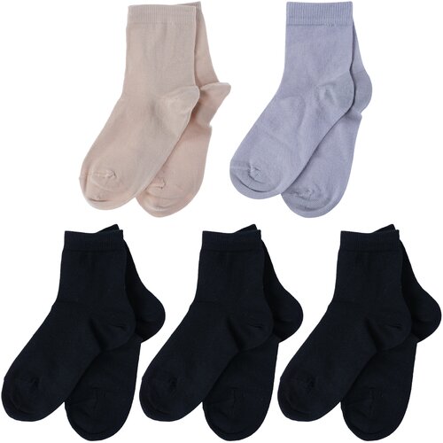 Носки LorenzLine 5 пар, размер 16-18, серый, черный носки lorenzline 5 пар размер 16 18 голубой серый