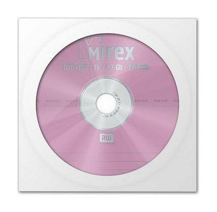 Диск DVD+RW Mirex 4.7 Gb, 4x, Бум. конверт (1), (1/150)