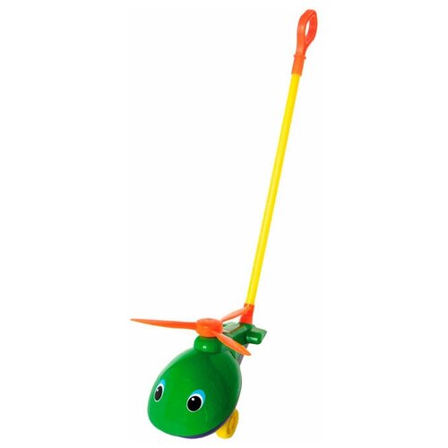 Каталка-игрушка СТРОМ Вертолет (У499), зелeный каталка игрушка стром черепаха у512 зеленый желтый красный