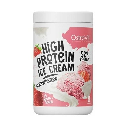 фото Протеин сывороточный мороженое ostrovit high protein ice cream 400 г клубника