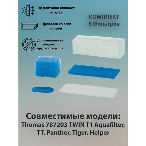 Набор фильтров для пылесоса Thomas набор фильтров hepa для пылесоса thomas 787203 twin t1 aquafilter tt panther tiger helper