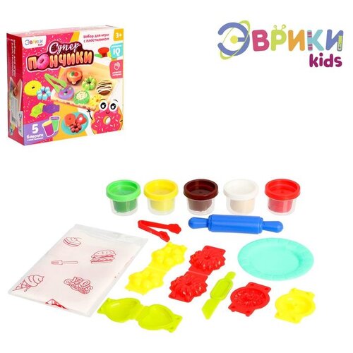 фото Набор для игры с пластилином эврики "суперпончики", 5 баночек с пластилином (3017108)