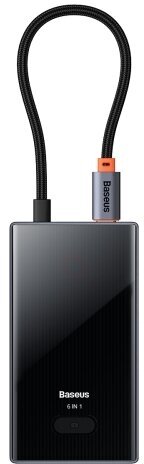 Хаб Baseus PioneerJoy 6-Port Type-C HUB Adapter (Type-C - HDMI4K@60Hz*1+USB3.0*3+PD*1+RJ45*1) Серый (WKYY030213)