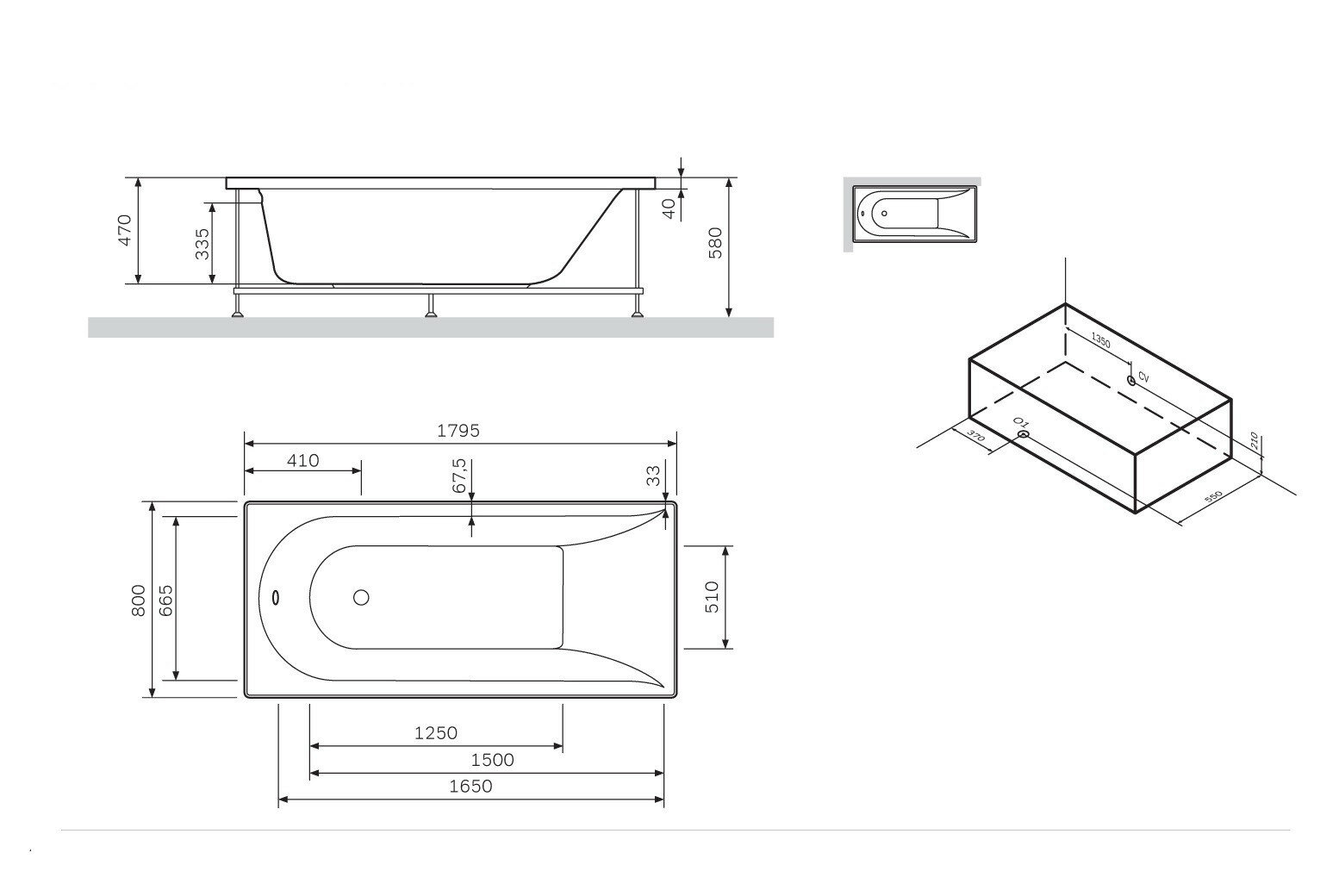 Панель фронтальная для ванны AM.PM Spirit W72A-180-080W-P2, 180x80 - фото №8