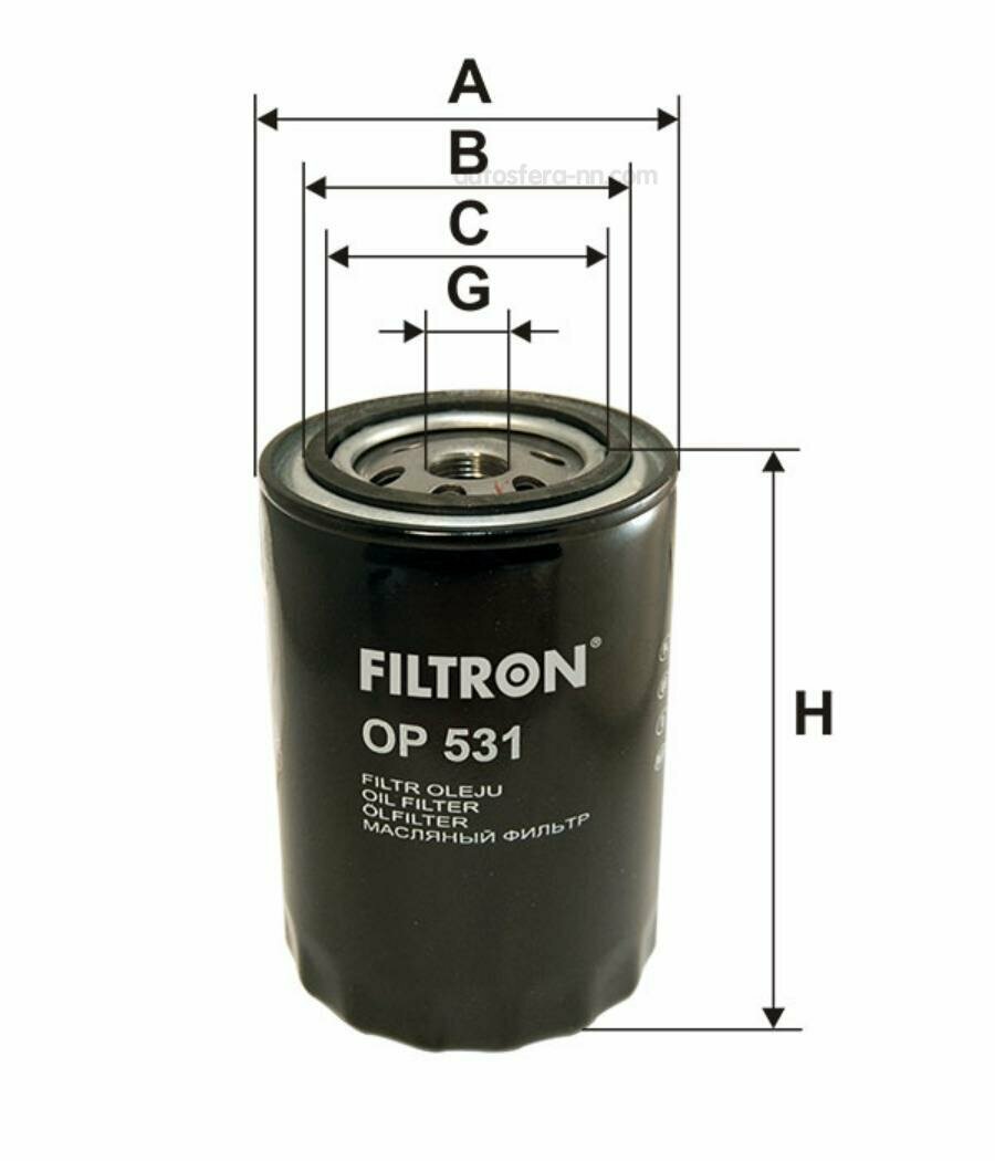 FILTRON OP531 OP 531_фильтр масляный!\ Opel Ascona 2.0D/Senator 2.3TD/Rekord 2.0D/2.1D/2.3D <94 — фото 2