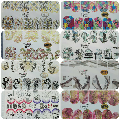 Слайдеры для дизайна ногтей 8шт