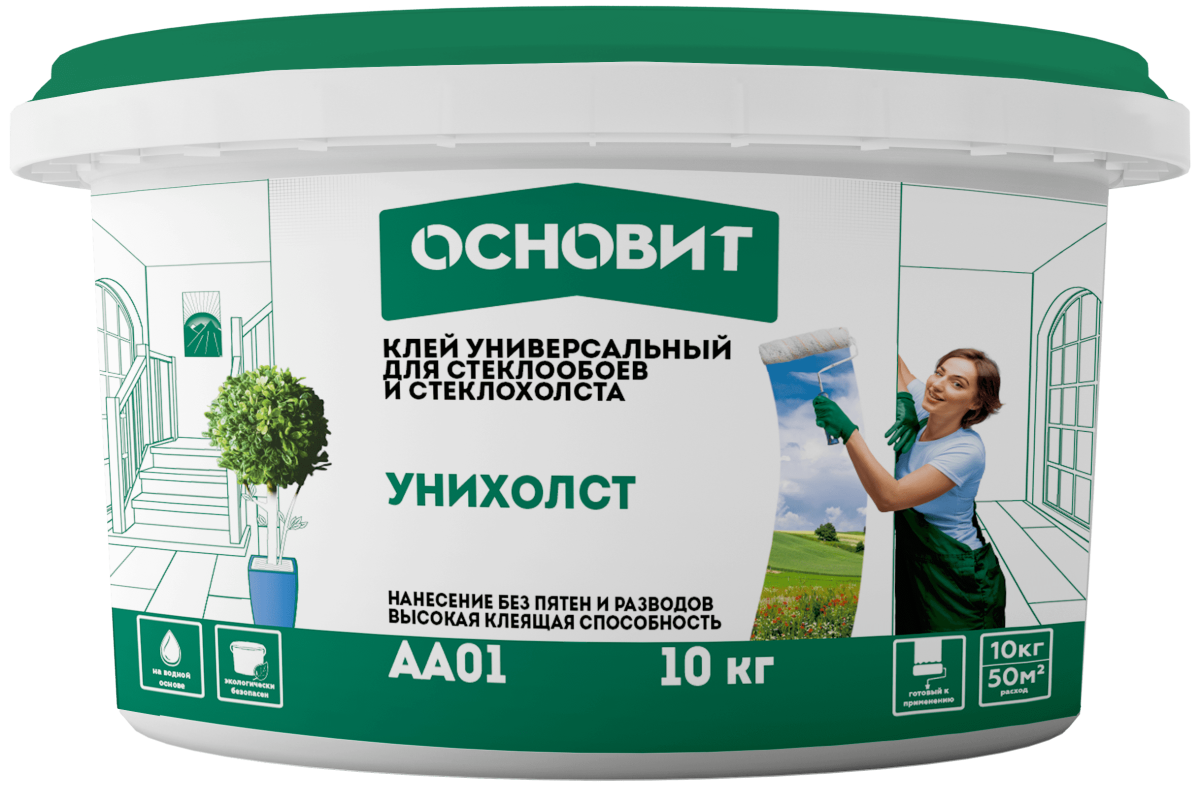 Клей для стеклообоев Основит Унихолст AA01 (10 кг)