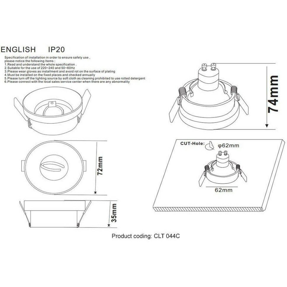 Светильник Crystal Lux CLT 044C BL - фото №5