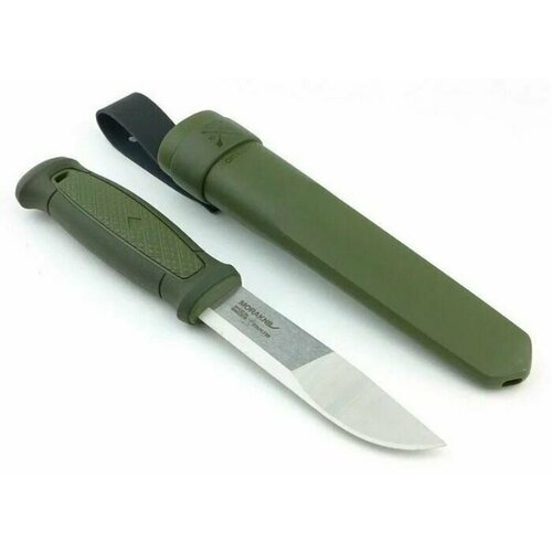 Нож Morakniv Kansbol, нерж. сталь, прорез. ручка, цвет зелёный+ножны