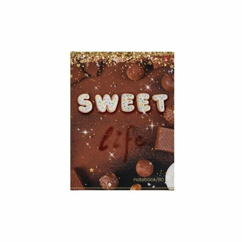 Блокнот А6, 80 листов SWEET LIFE, твёрдая обложка, блок 55г/м2 блокнот а6 160 листов sweet life твёрдая обложка блок 55г м2