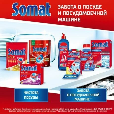 Таблетки для посудомоечной машины Сомат All in 1 Extra