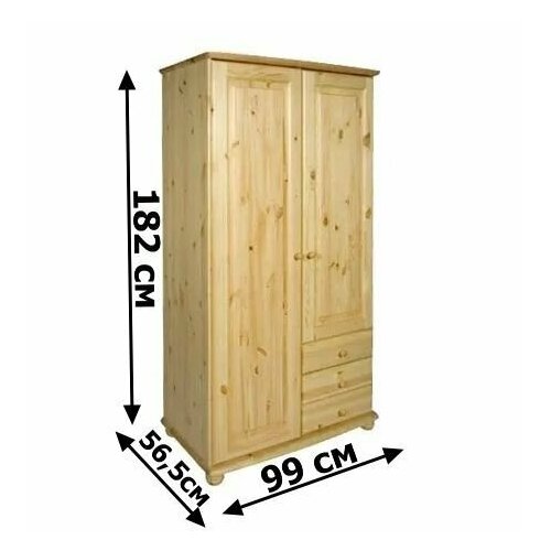 Шкаф для одежды Фалько-1 без зеркала из сосны дерево/лак 99х56,5х182 см