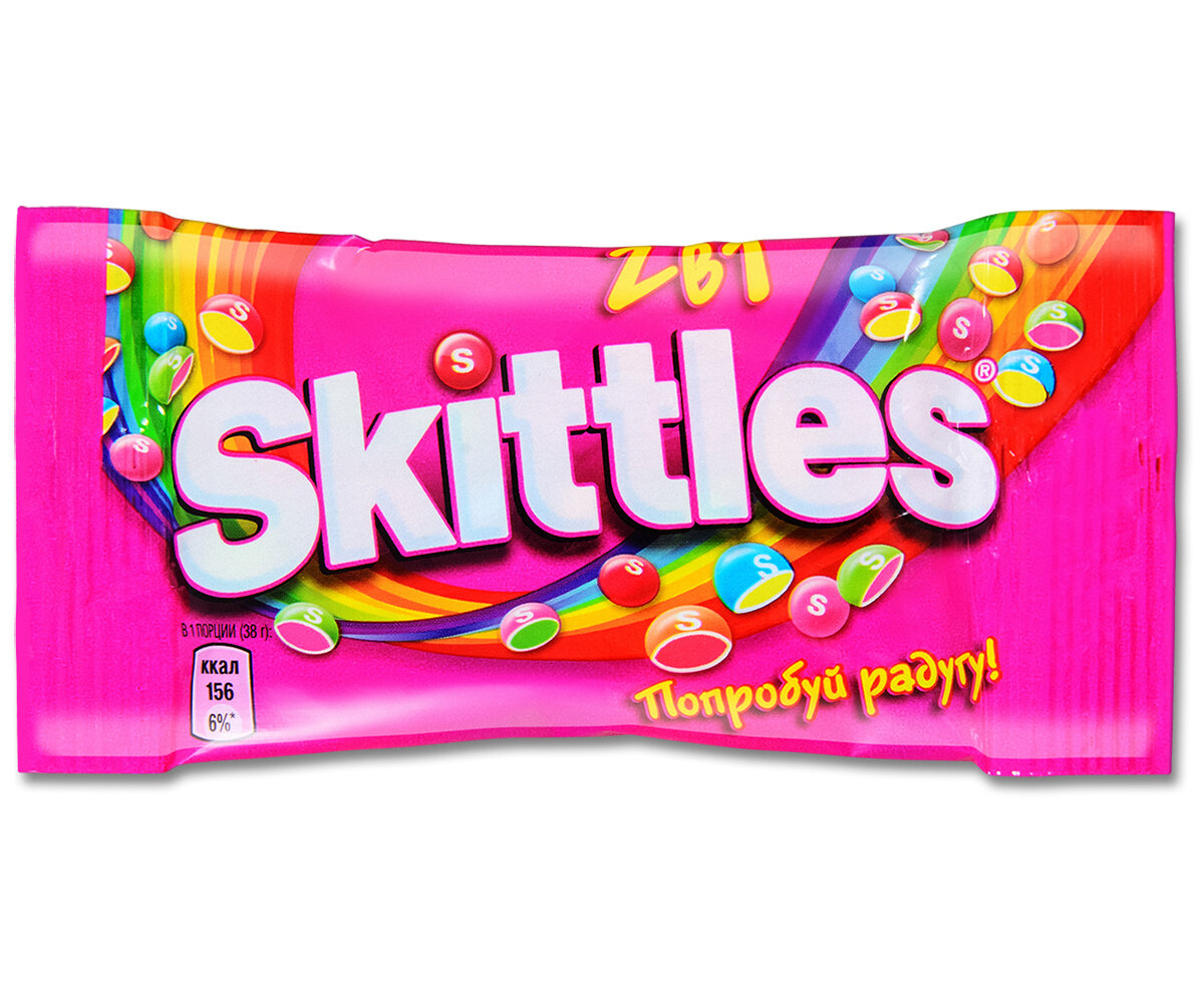 Жевательные драже Skittles 2в1 (5 двойных вкусов), 38 г, 12 шт. - фотография № 2