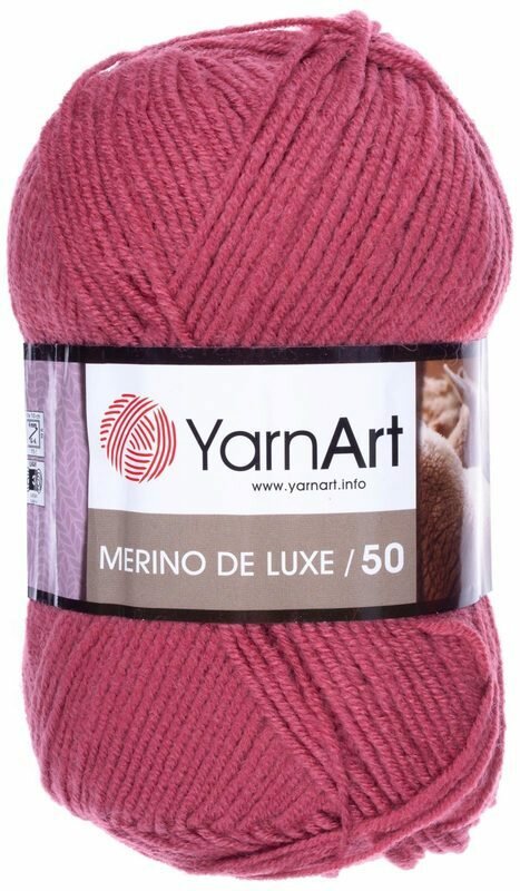 Пряжа Yarnart Merino De LUXE темно-розовый (570), 50%шерсть/50%акрил, 280м, 100г, 3шт