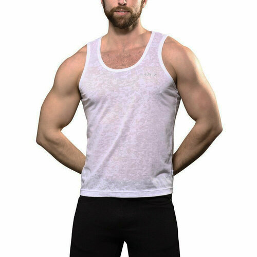 Майка Andrew Christian Summer Burnout Tank - White, размер S, белый