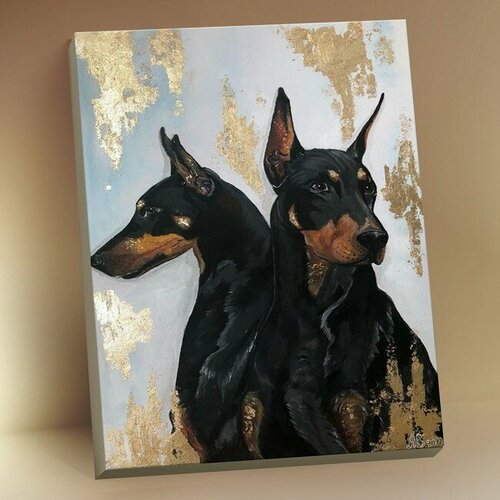 фото Картина по номерам собаки породы доберман, 40x50 см. флюид флюид freefly