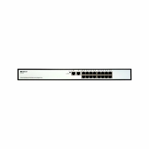 ORIGO Сетевое оборудование OS1218P 190W A1A Неуправляемый PoE-коммутатор 16x100Base-TX PoE 2x1000Base-T PoE-бюджет 190 Вт корпус металл 1169000₽
