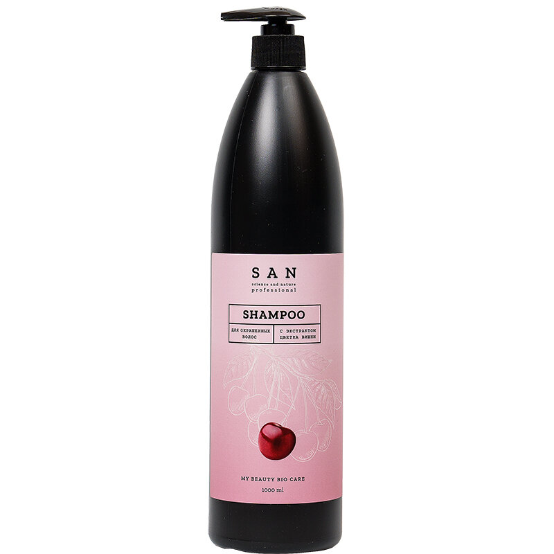 SAN Professional Шампунь для окрашенных волос с экстрактом цветка вишни 1000мл