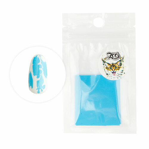 Фольга переводная Zoo Nail Art №1441 матовая голубая, 4*50 см