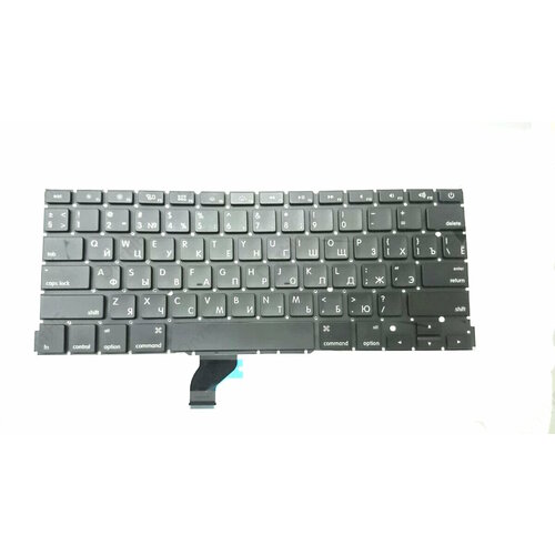 Клавиатура для ноутбука Apple MacBook A1502 черная, плоский Enter клавиатура для ноутбука apple macbook a1370 a1465 черная плоский enter