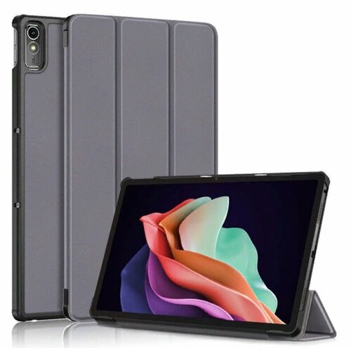 Чехол-обложка MyPads для Lenovo Tab P11 2nd Gen (TB-350) 11.5 / Xiaoxin Pad Plus 2023 11.5 ультратонкий, трансформируется в подставку серый чехол обложка mypads для samsung galaxy tab s9 ultra sm x910 ультратонкий трансформируется в подставку автоблокировка экрана пластиковый серый