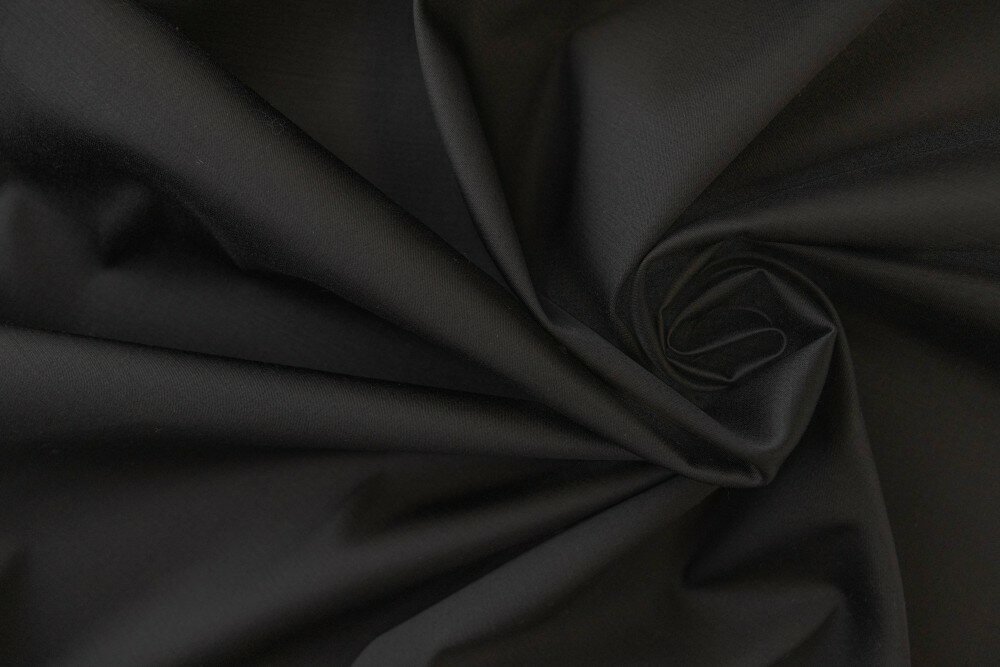 Ткань черная шерсть с шелком и эластаном