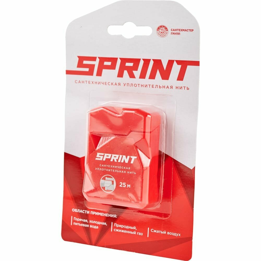 Уплотнительная сантехническая нить Sprint 25 м бокс, блистер — фото 1