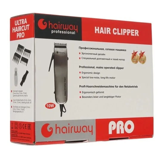 HAIRWAY Машинка Hairway Ultra Haurcut PRO для стр.вибр.серебр. 10W - фото №15