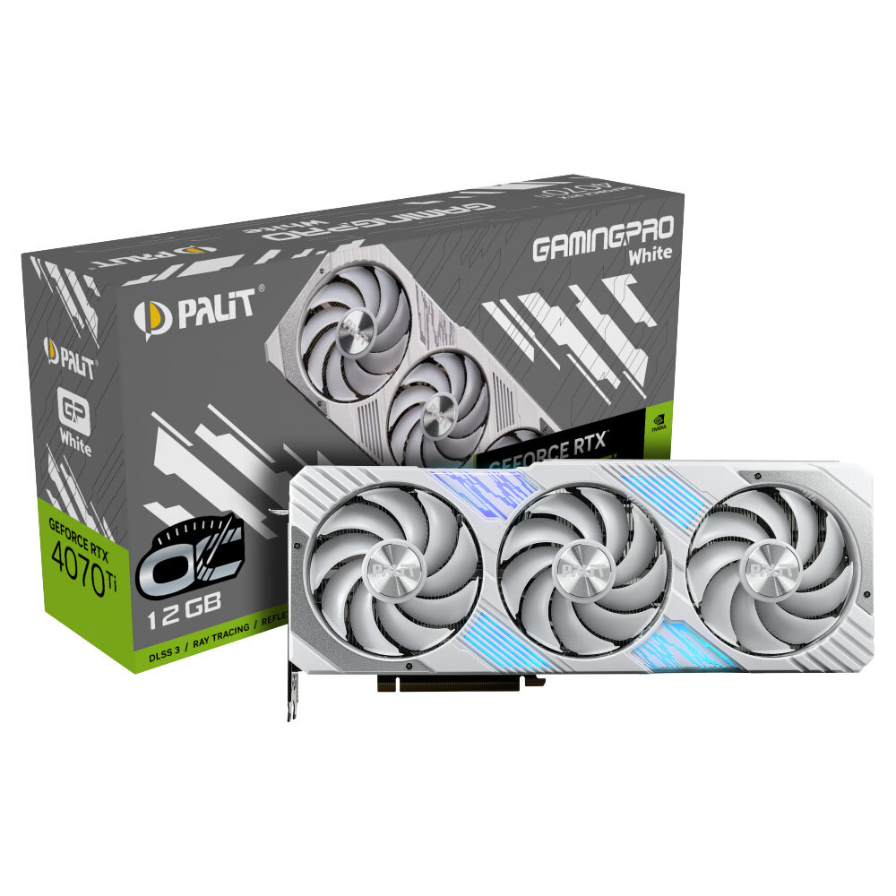 фото Видеокарта PALIT RTX4070Ti GAMINGPRO WHITE OC 12GB (NED407TV19K9-1043W)