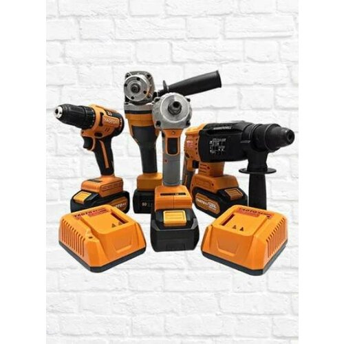 4 в 1 YAOTO BS Набор бесщеточных аккумуляторных инструментов дрель шуруповерт перфоратор болгарка УШМ гайковерт в кейсе 4 АКБ LI-ION 4 Ач 3327000₽