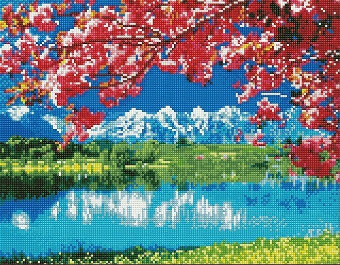 Весна в Японии #GF5016 Painting Diamond Набор алмазная мозаика 50 х 40 см