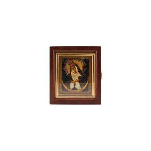 Икона 11х13 БМ Остробрамская папье-маше, киот #167027 икона 11х13 спас нерукотворный лаковая миниатюра киот 170697