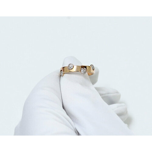 фото Кольцо diamant online, золото, 585 проба, фианит, размер 17, прозрачный