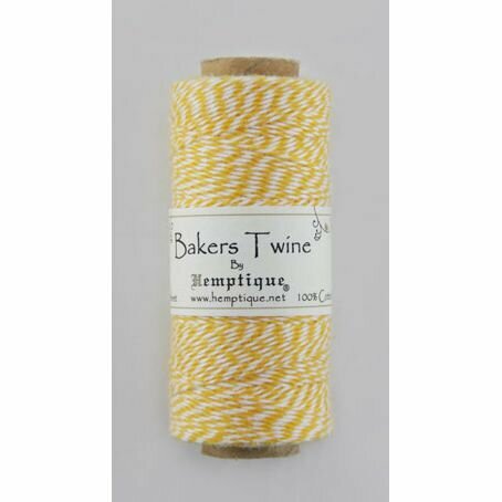 Шнур HEMPTIQUE "Bakers Twine", 2х2 нити, 1 мм, 125 м, 50 г, желто-белый, на катушке