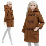 Эксклюзивное пальто-дафлкот цвета верблюжей шерсти для кукол 29 см. типа барби ограниченного тиража - изображение