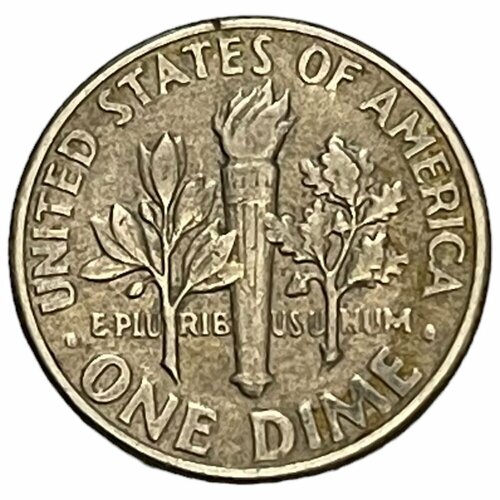 сша 1977 год набор монет денвер в банковской запайке США 10 центов (1 дайм) 1977 г. (Dime, Рузвельт) (D)