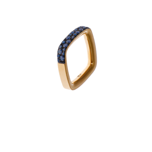 Кольцо Fani, красное золото, 750 проба, сапфир, размер 16.9