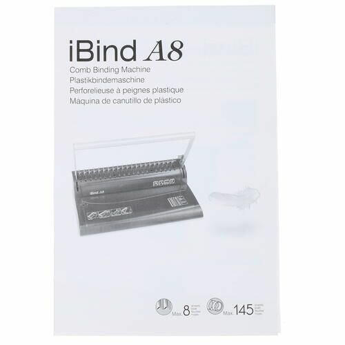 Механический брошюровщик/переплетчик iBind A8 на пластиковую пружину пробивает 8 листов сшивает 145 листов диаметр пружины до 16 РеалИСТ