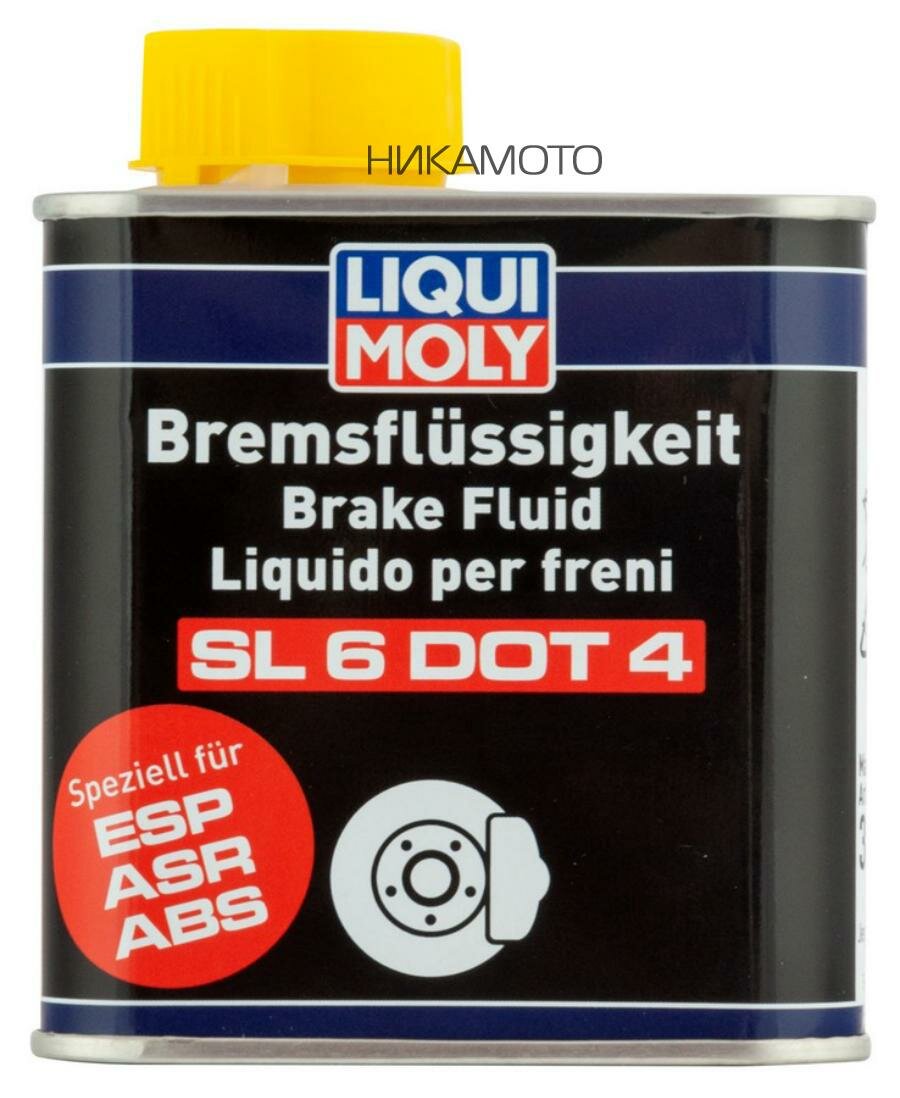 LIQUI MOLY 3086 Жидкость тормозная Liqui Moly Brake Fluid SL6 DOT4 - 0,5 литра маловязкая для ABS, ESP, ASR