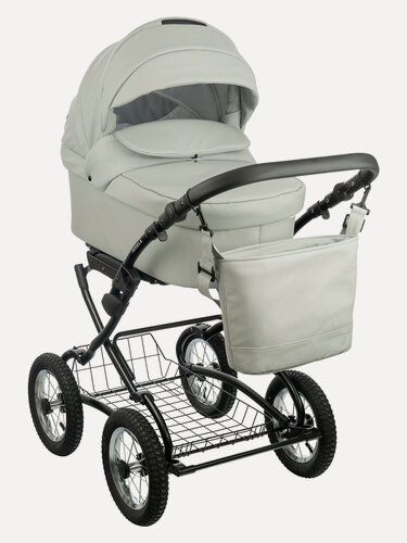 Изображение товара Детская универсальная коляска 2 в 1 Jovola Tessa Classic Eco, всесезонная с реверсивным блоком, (Te 04), св. серая кожа