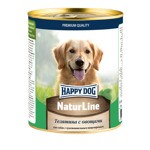HAPPY DOG 970гр для собак, телятина с овощами Natur Line