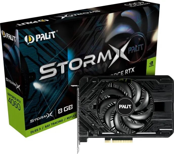 Видеокарта Palit NVIDIA GeForce RTX 4060 RTX4060 STORMX 8ГБ StormX, GDDR6