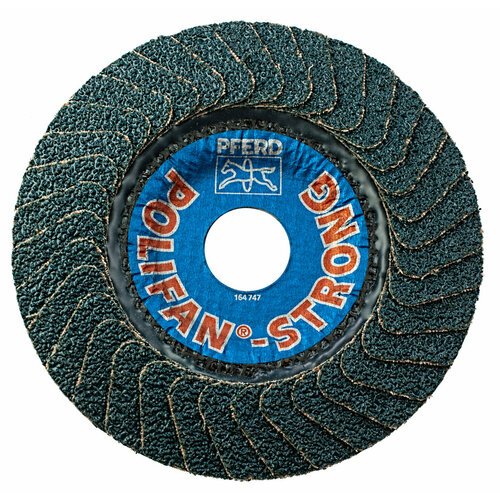 Круг лепестковый торцевой PFERD POLIFAN-STRONG STEEL 125х22,23 мм P36