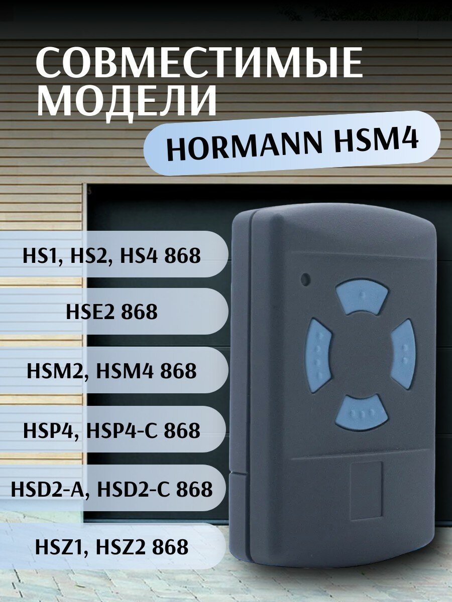 Пульт для ворот Hormann HSM4 868 Мгц - 5 шт / Пульт дистанционного управления для ворот — фото 3