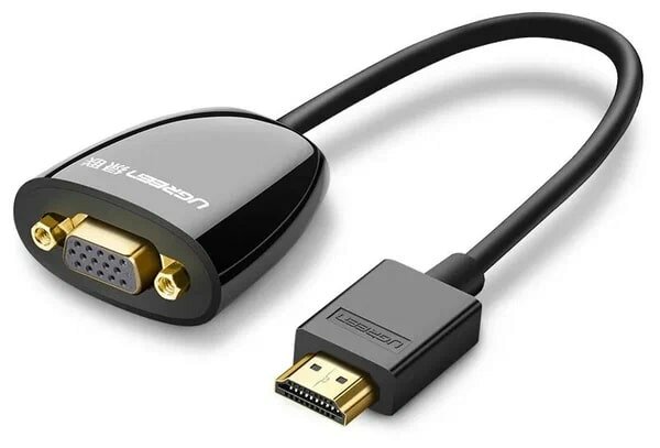 Конвертер UGREEN MM105 (40253) HDMI to VGA Converter without Audio. Цвет: черный