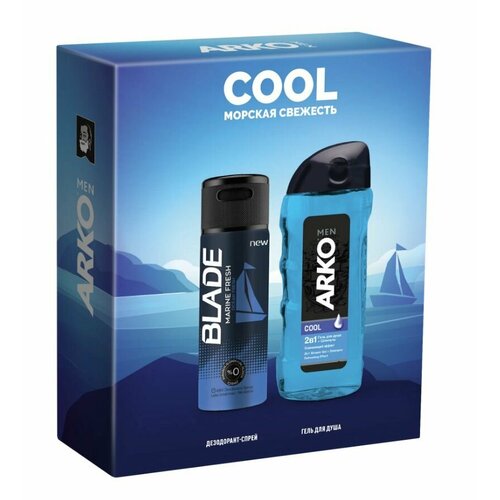 ARKO Гель для душа 2в1 Cool дезодорант Blade Marine Fresh 260150 мл 1216₽
