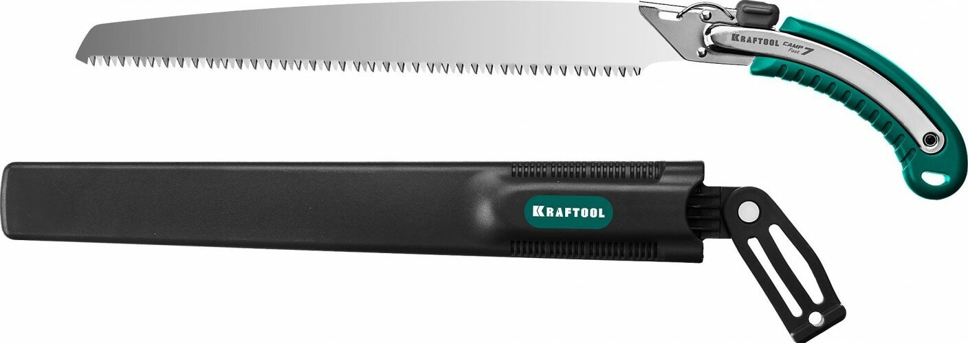 Ножовка по дереву KRAFTOOL CAMP Fast 7 для быстрого реза сырой древесины, 350 мм