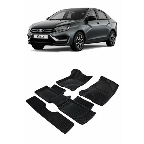 Lada Vesta пресс борта 2015 - 2022 коврики EVA Smart Коврик обивки дивана 588₽