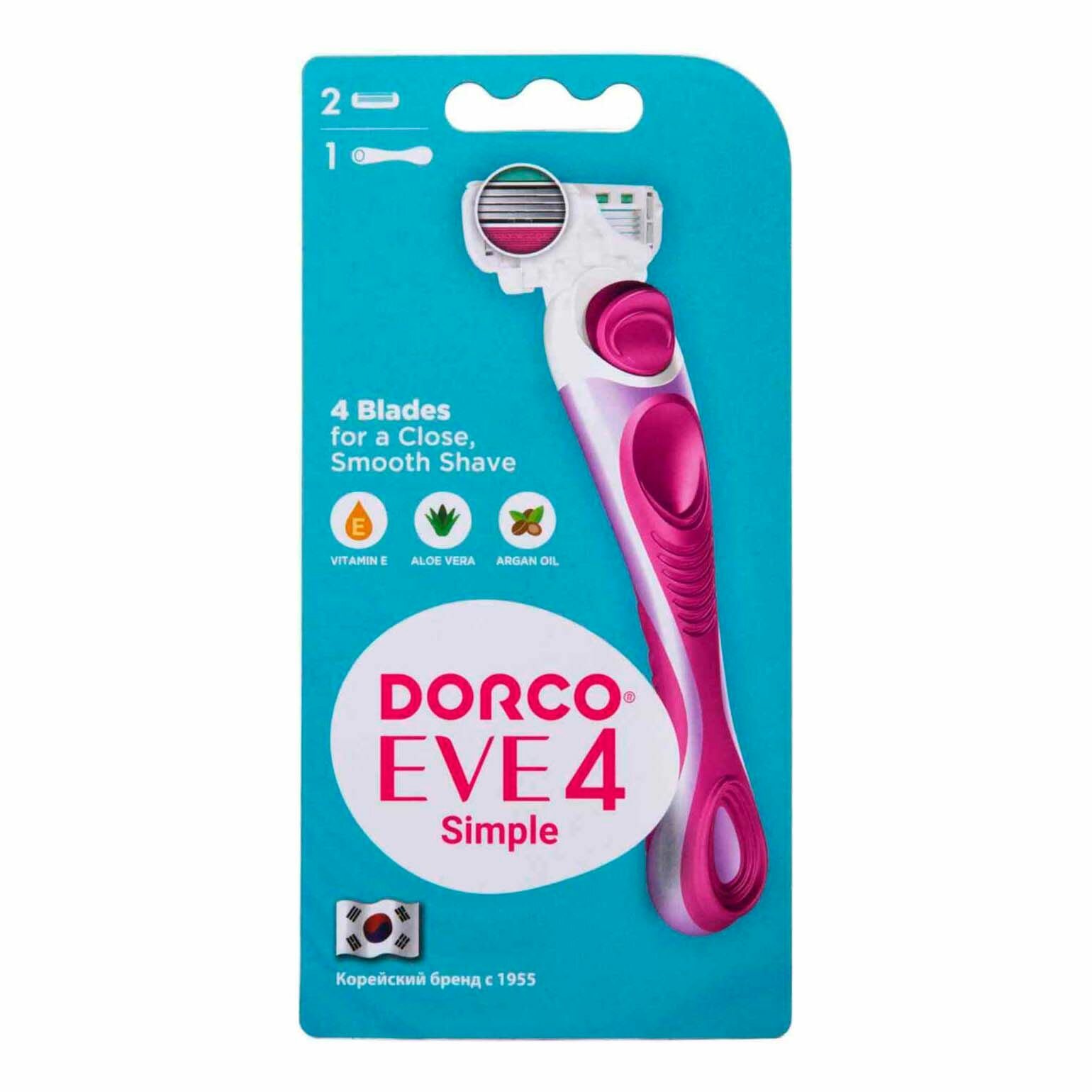 Бритвенный станок Dorco Eve 4 Simple с 2 сменными кассетами